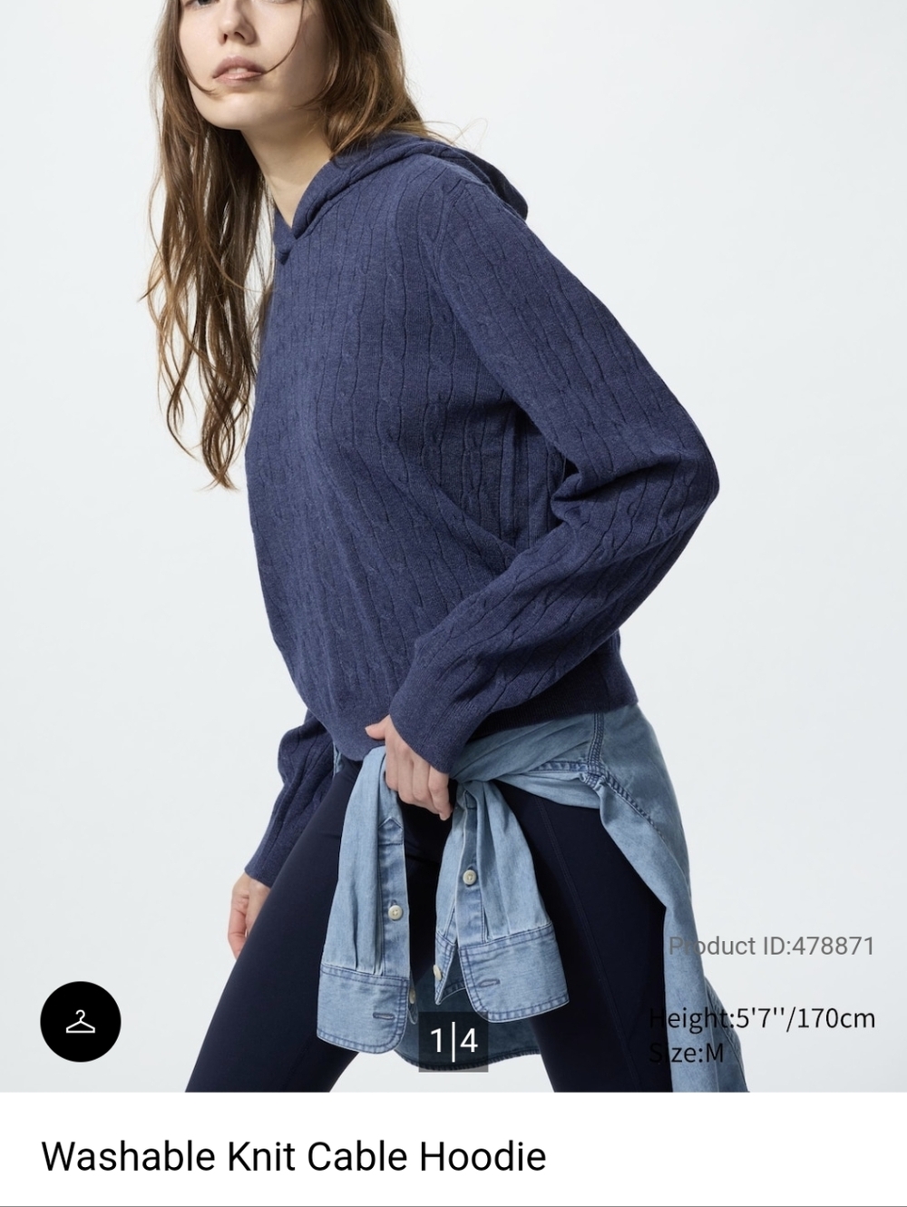 Uniqlo Washable Knit Cable Hoodie